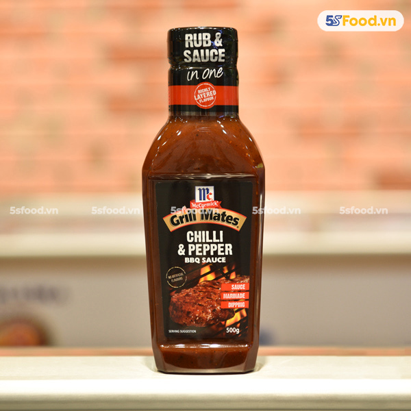 Sốt ướp BBQ vị ớt và hạt tiêu McCormick - Chilli & Pepper BBQ Sauce 500g