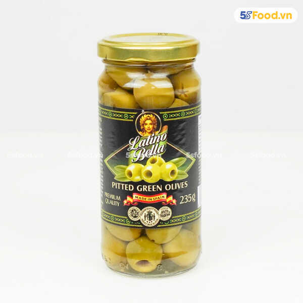 Trái Oliu xanh tách hạt Latino Bella lọ 235g
