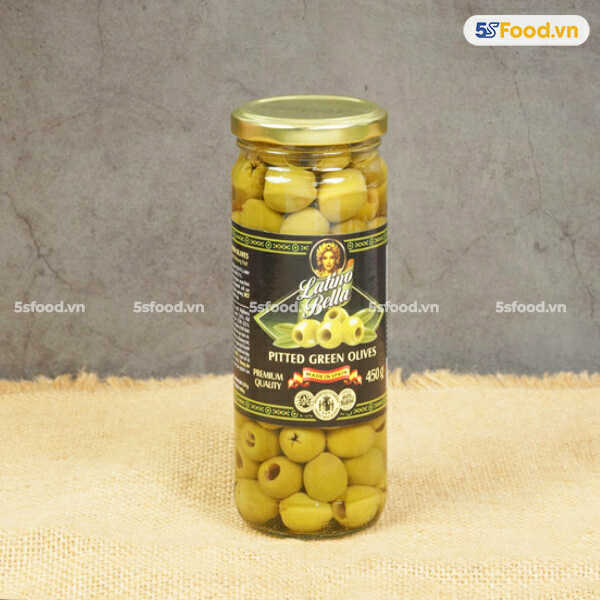 Trái Oliu xanh tách hạt Latino Bella – lọ 450g
